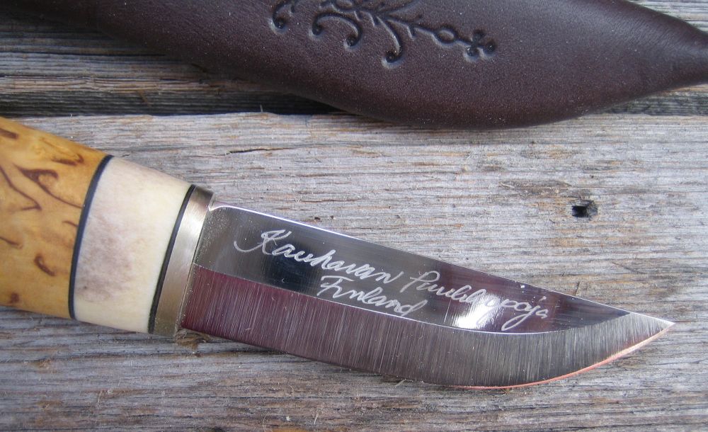 Poronsarvi-visakoivupuukko, tuote 604, terä 77 mm, ruostumaton teräs - Image 2