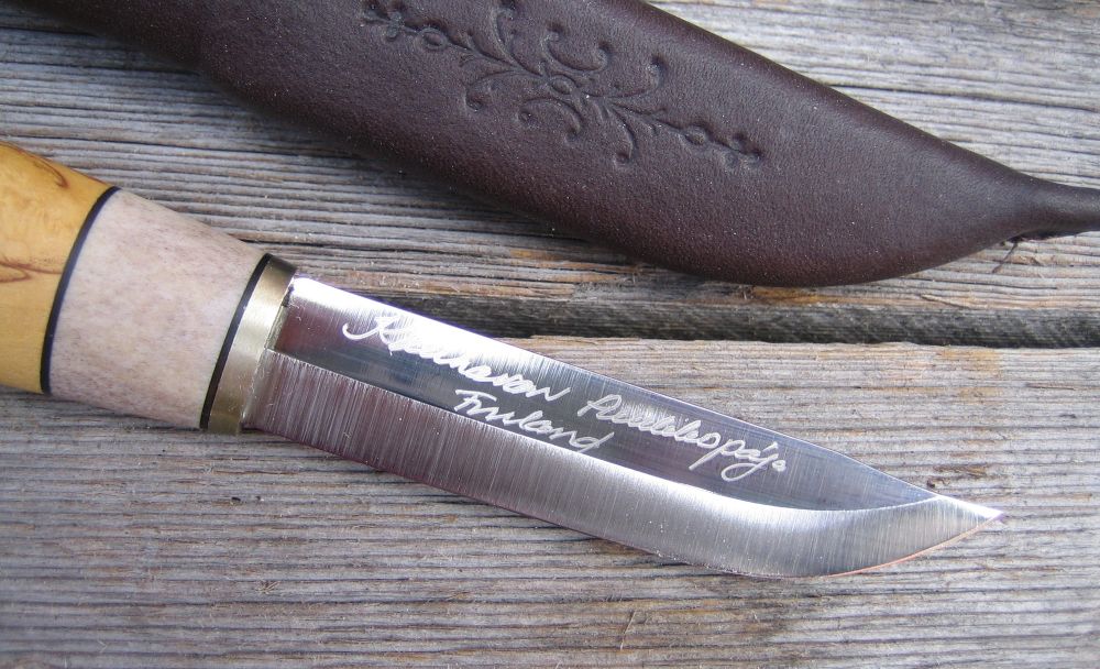 Poronsarvi-visakoivupuukko, tuote 603, terä 85 mm, ruostumaton teräs - Image 2